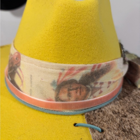 NWT Wyeth wool hat with Double D Ranch accents and cowhide main image 4